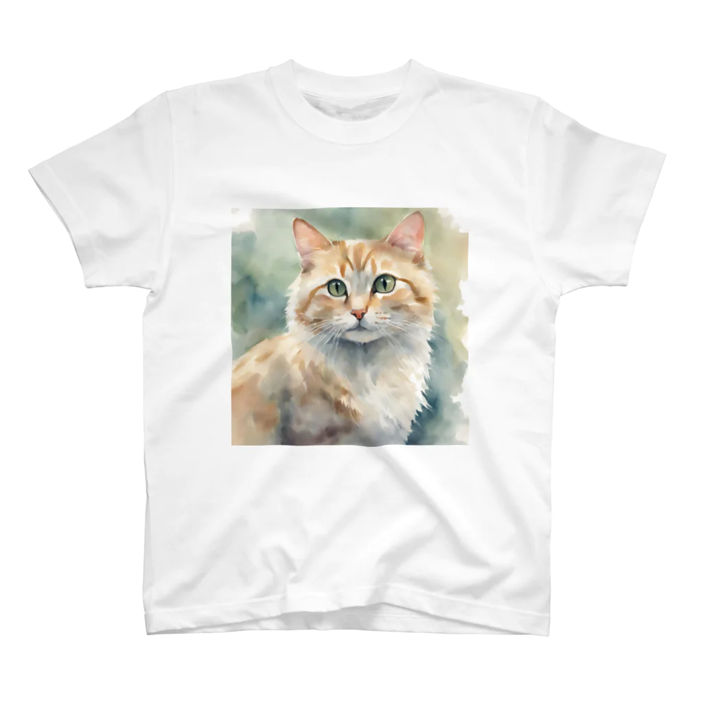 癒しの場｜Healing Placeの癒しの水彩画子猫　Healing Watercolor Painting: Kitten スタンダードTシャツ