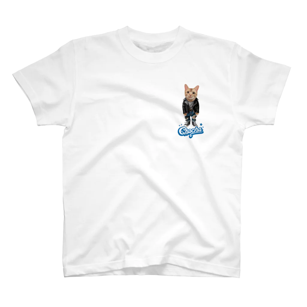 CATLESのネコ好き 猫柄 CATLES ChaCha パンク チャチャ Regular Fit T-Shirt