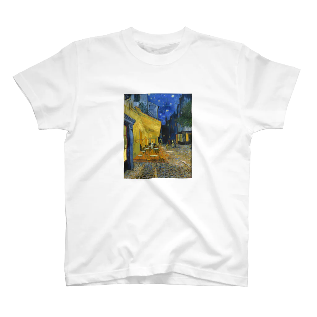 名画館のゴッホ「夜のカフェテラス」　フィンセント・ファン・ゴッホの絵画【名画】 スタンダードTシャツ