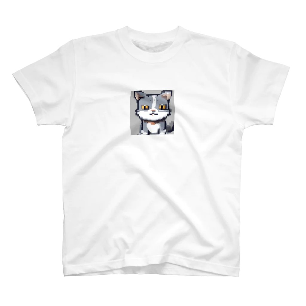 koba777のドット絵ハイイロネコ スタンダードTシャツ