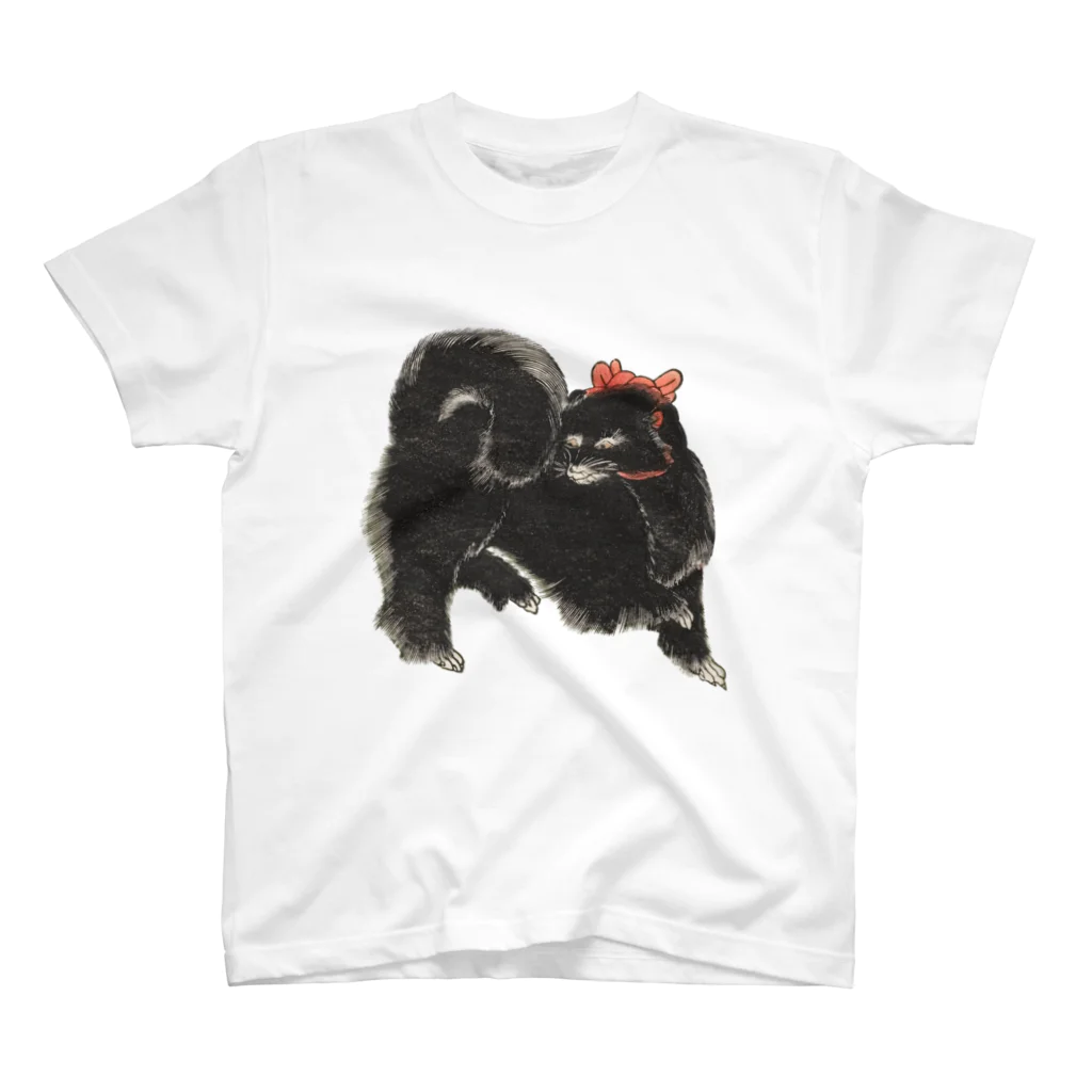 浮世絵ショップ のどぐろ　UKIYOE SHOP NODOGUROの犬　Black Dog Regular Fit T-Shirt