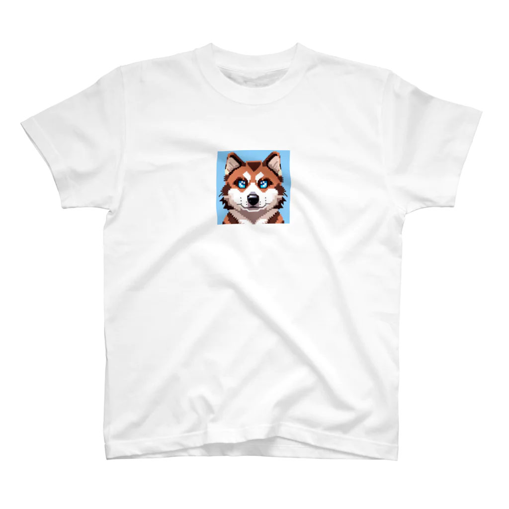 koba777のドット絵シベリアンハスキーの子犬 スタンダードTシャツ