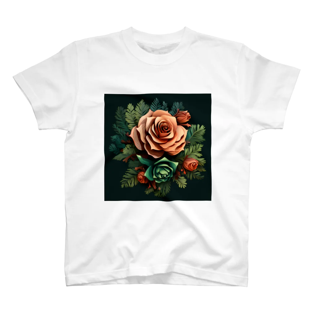 自然たいの花のような松ぼっくり スタンダードTシャツ