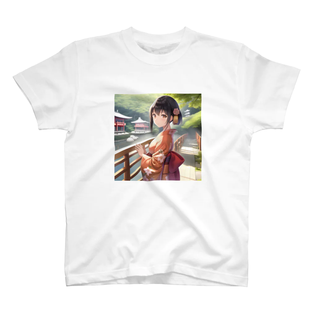 Moichi Designs Shop-2023の古都の風に舞う少女 Regular Fit T-Shirt