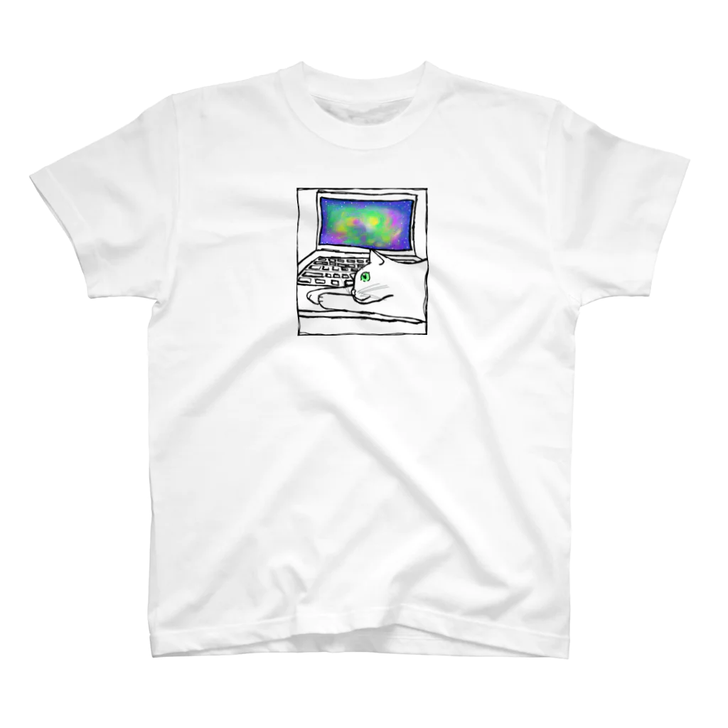 9livesworkの星雲ねこ スタンダードTシャツ