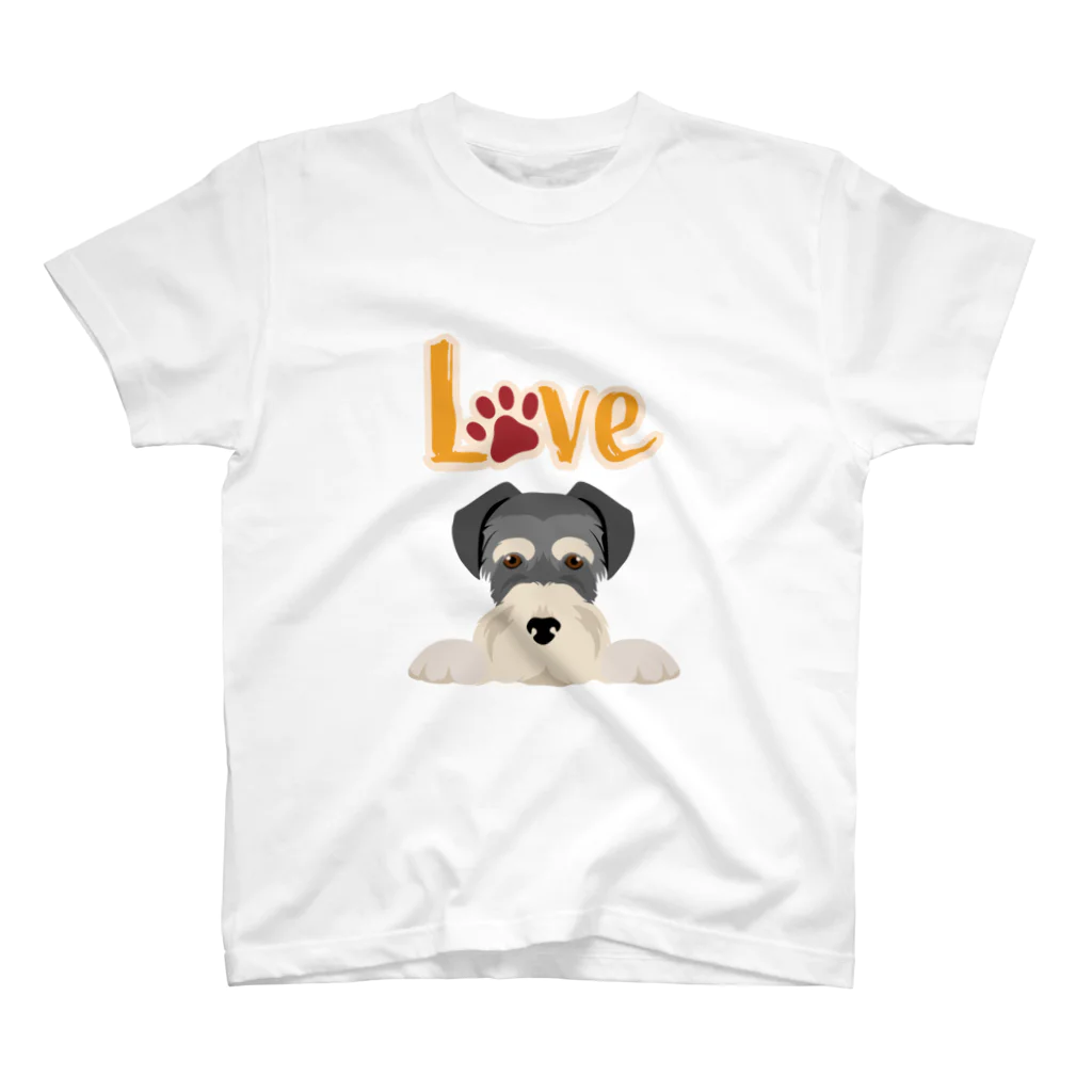 わんだーぱうだーのLove Dog ミニチュアシュナウザー スタンダードTシャツ