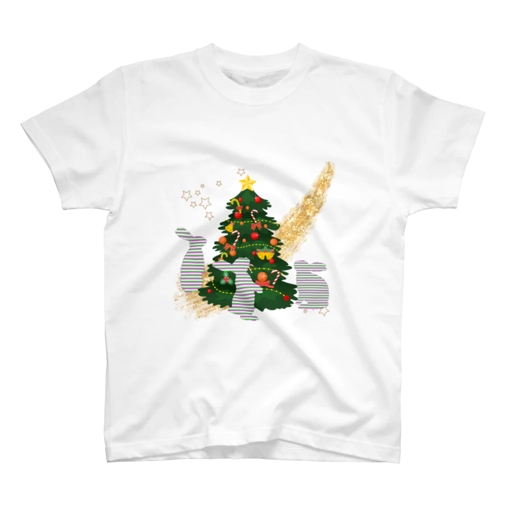 Rabbitflowerのうさのクリスマス Regular Fit T-Shirt