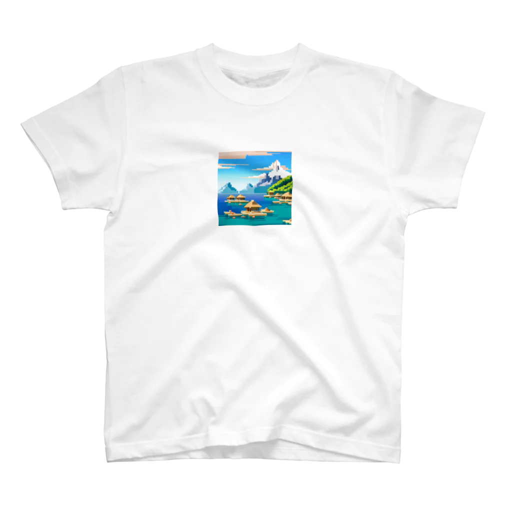 keita-sawadaのドット　ボラボラ島のオーバーウォーターバンガロー スタンダードTシャツ