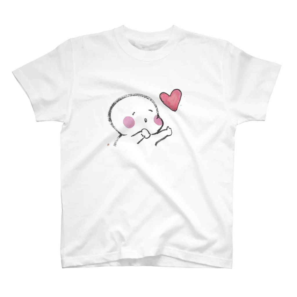 【筆柱】筆文字’st 玲花のまん丸まるちゃん投げキッス スタンダードTシャツ