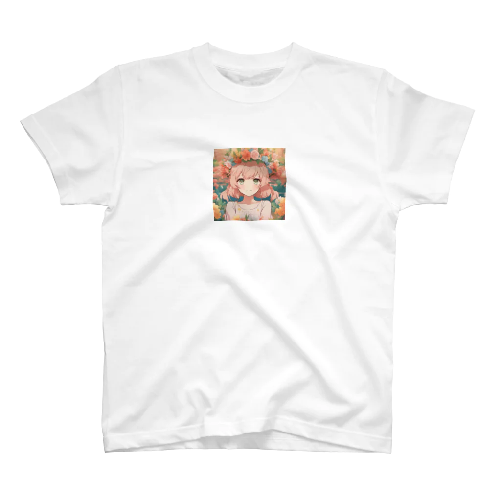 G7のショップの 花咲く彼方の美少女のアートコレクションBeauty Amidst Blossoms - Girl's Art Collection スタンダードTシャツ