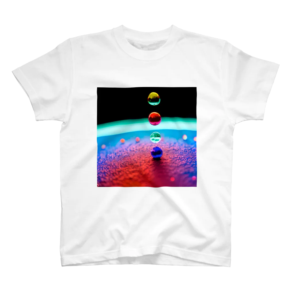 でおきしりぼ子の実験室のParticles‘ World(AI -Aided Design)-Square Pics スタンダードTシャツ