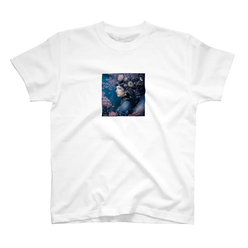 ZZRR12の「夜桜の幻想：桜の精霊」 - "Night Sakura Fantasia: Spirit of the Cherry Blossom" Regular Fit T-Shirt