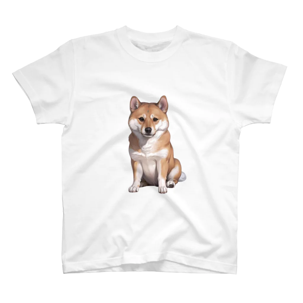 CHIKUSHOの柴犬のおすわりシャツ スタンダードTシャツ