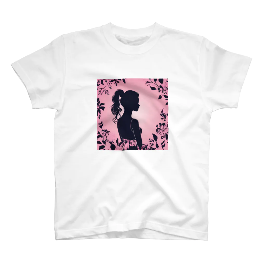 asm193のかわいい女の子の影絵 Regular Fit T-Shirt