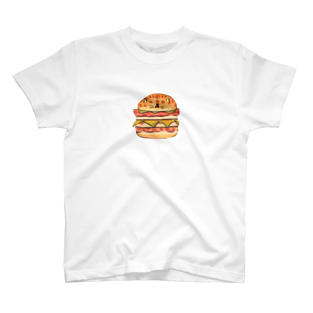 ひとやすみ　らいふのハンバーガーねこ スタンダードTシャツ