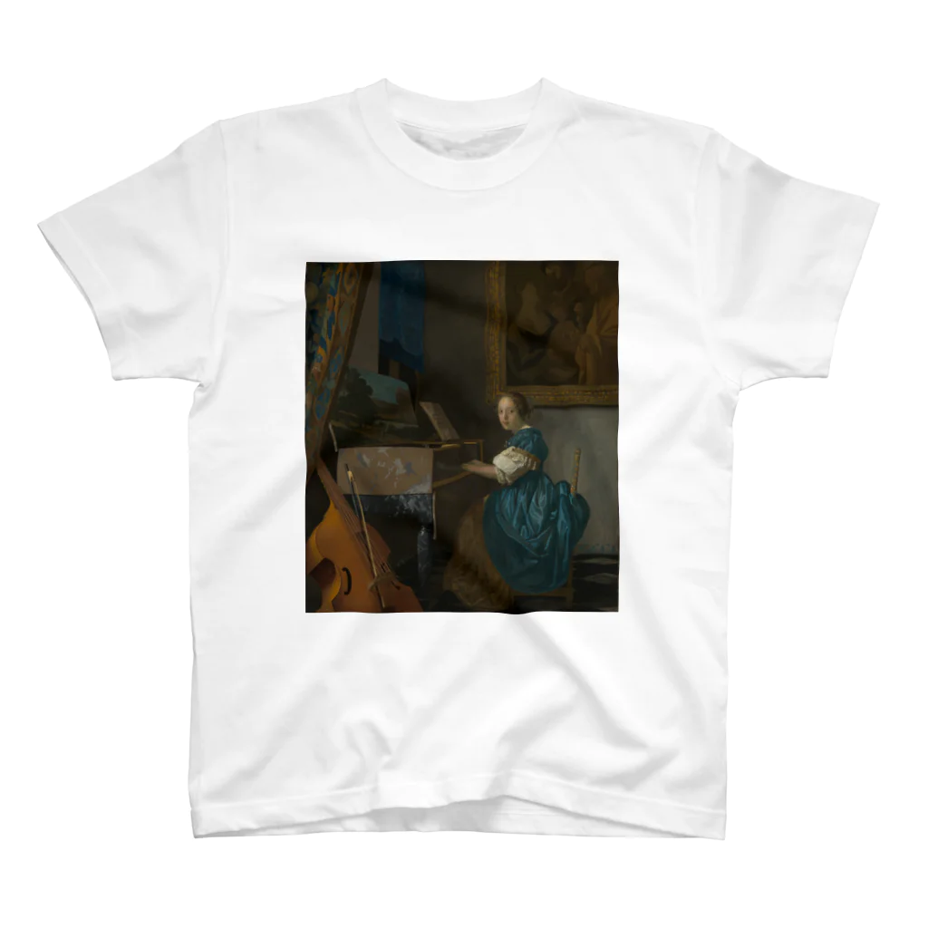 世界美術商店のヴァージナルの前に座る女 / Lady Seated at a Virginal Regular Fit T-Shirt