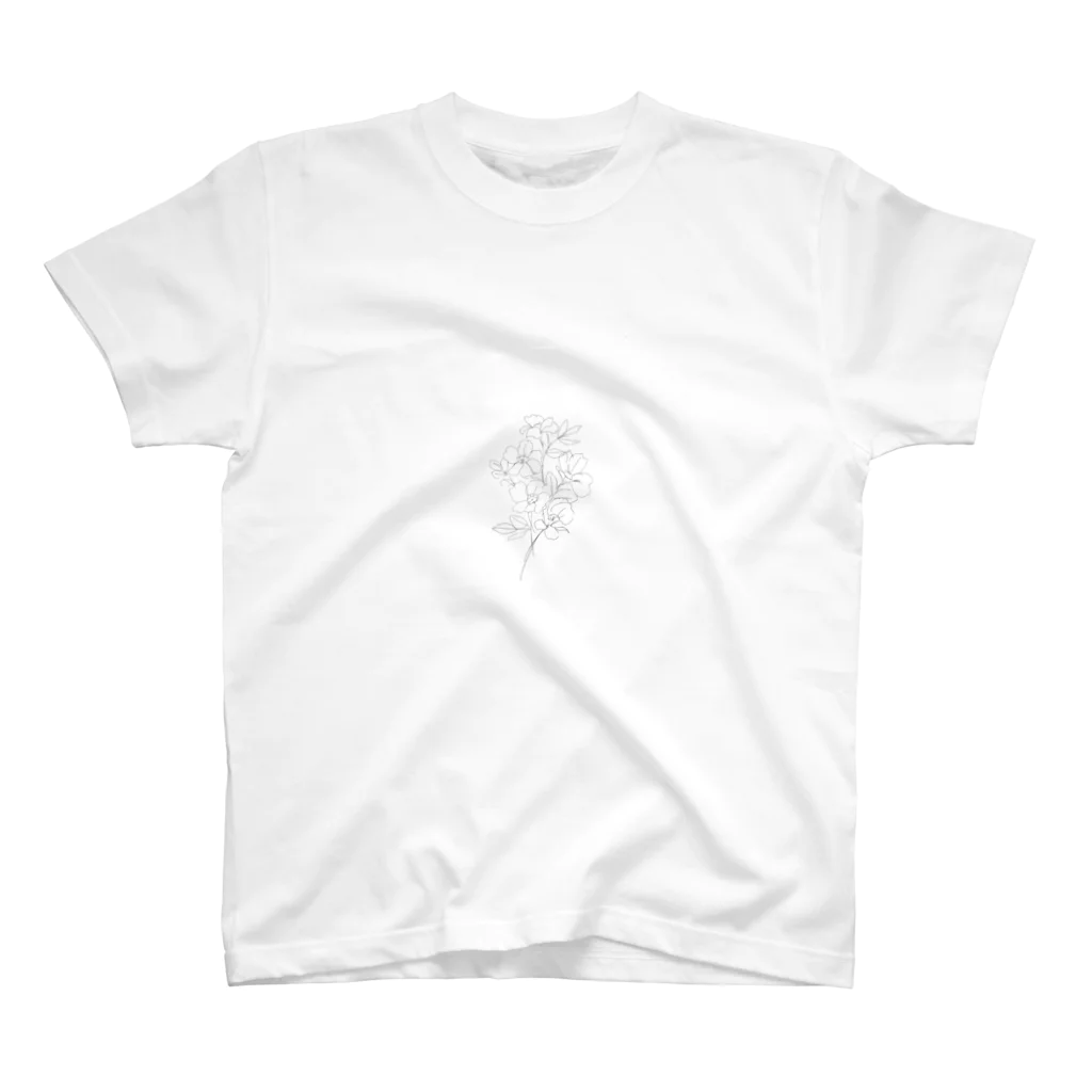線画のお花屋さんの線画のお花Tシャツ スタンダードTシャツ