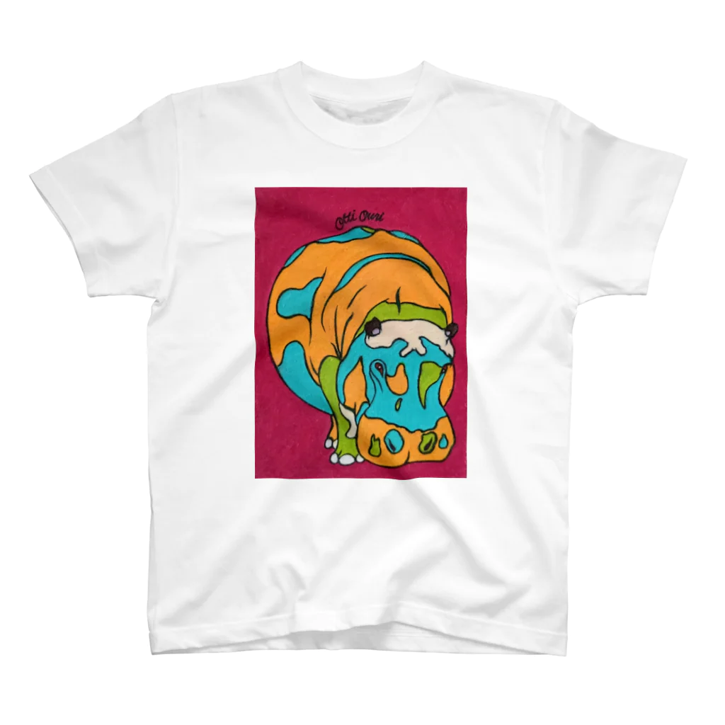 Otti Ouriの丸いカバさん スタンダードTシャツ