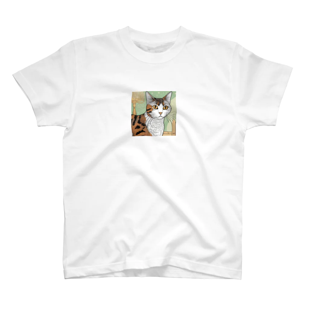 iyashi₋creatersのじっと見つめる猫 スタンダードTシャツ