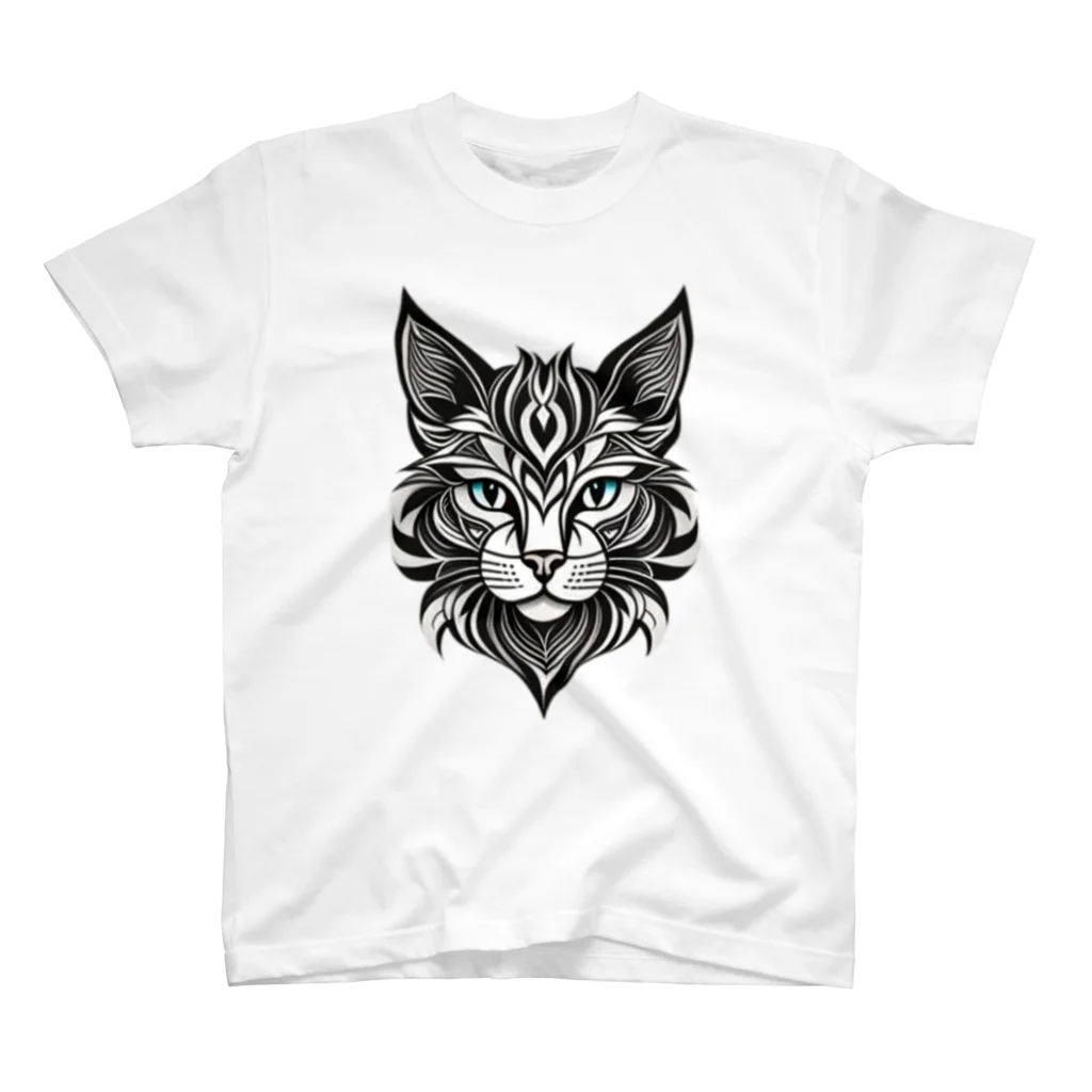 629_CAT_ARTのモノラルキャット2 Regular Fit T-Shirt