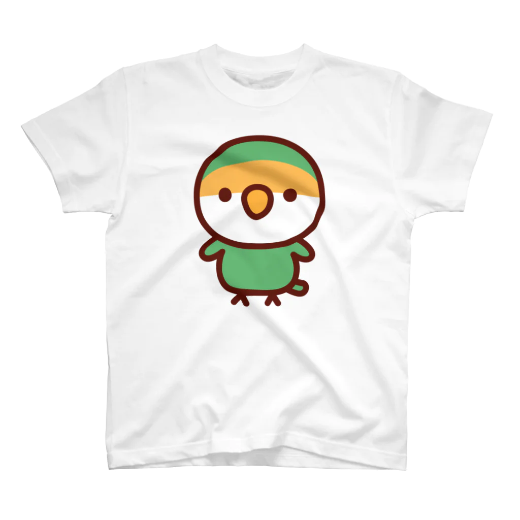 いんこ屋堂のコザクラインコ（ブルーチェリー） スタンダードTシャツ