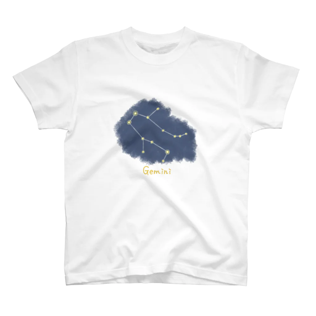 iso_Illustの光る夜空の星座・双子座 スタンダードTシャツ