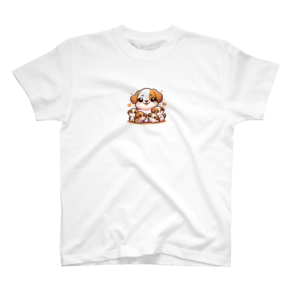 mitsu5872のわんぱく子犬とやさしいママ スタンダードTシャツ