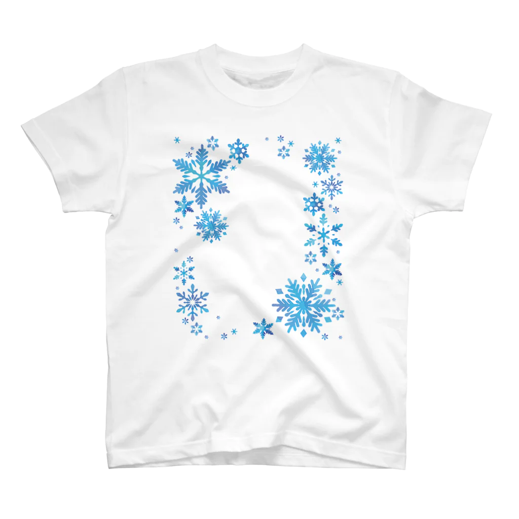 このはな素材屋のグッズ屋の雪もよう008（アイスブルー） スタンダードTシャツ