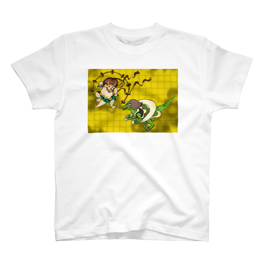 半紙半生の風神雷神図DINOSAUR スタンダードTシャツ