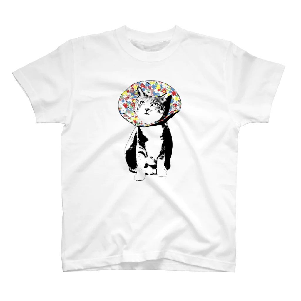 モアクリのフラワーキャット（花柄） スタンダードTシャツ