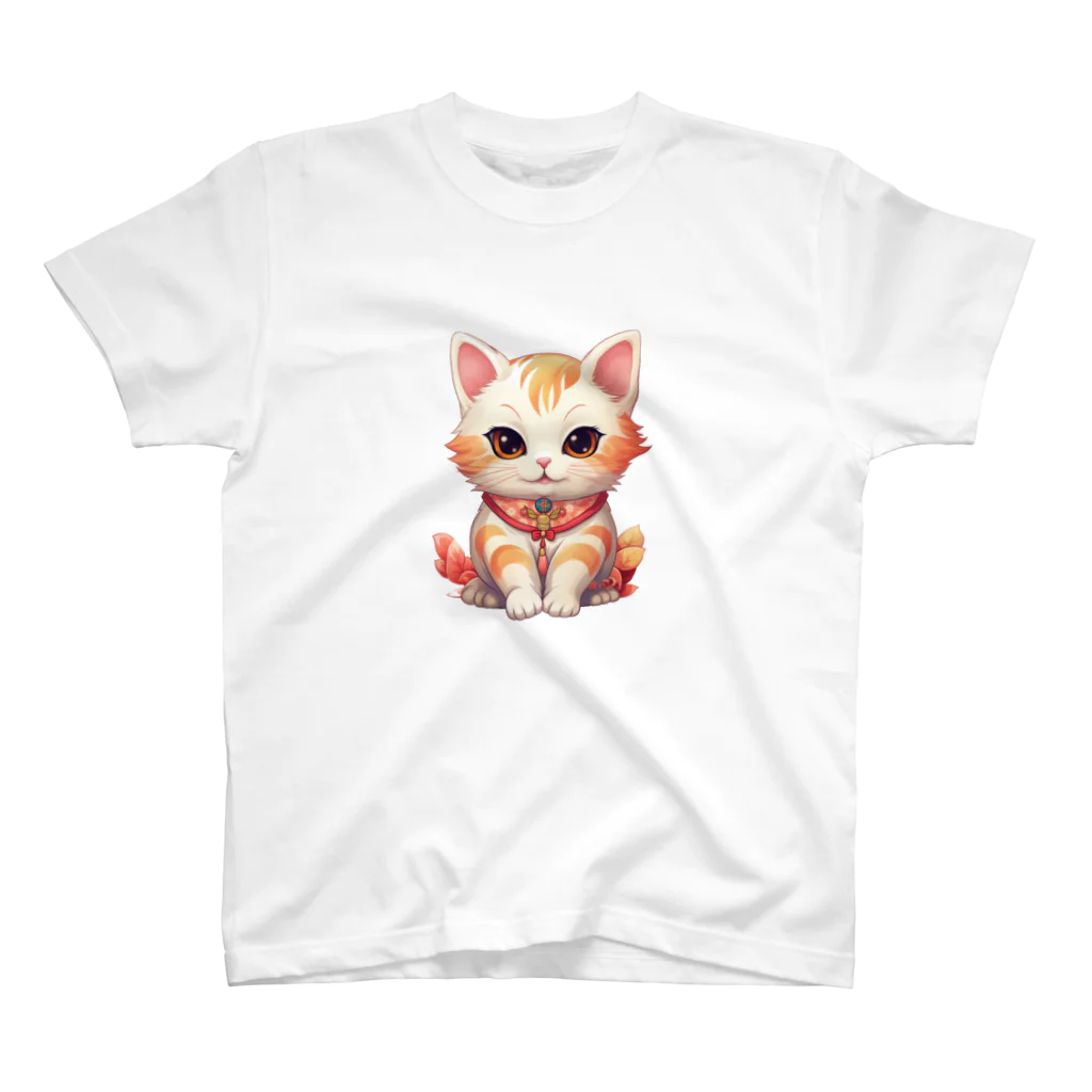 日向ぼっこの縁起猫 Regular Fit T-Shirt