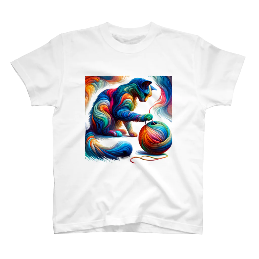 宇宙猫の宇宙猫の糸玉冒険 スタンダードTシャツ