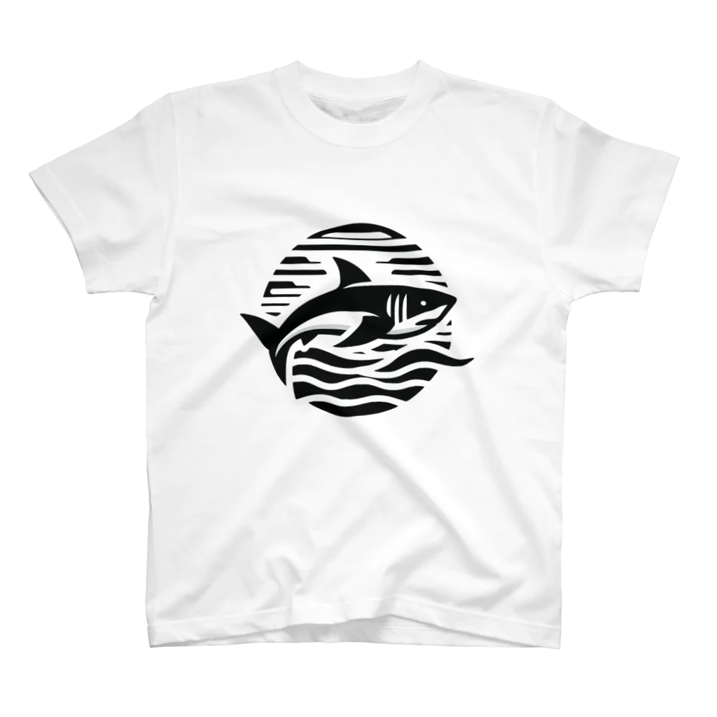 underwaterromanceのサメシルエット スタンダードTシャツ