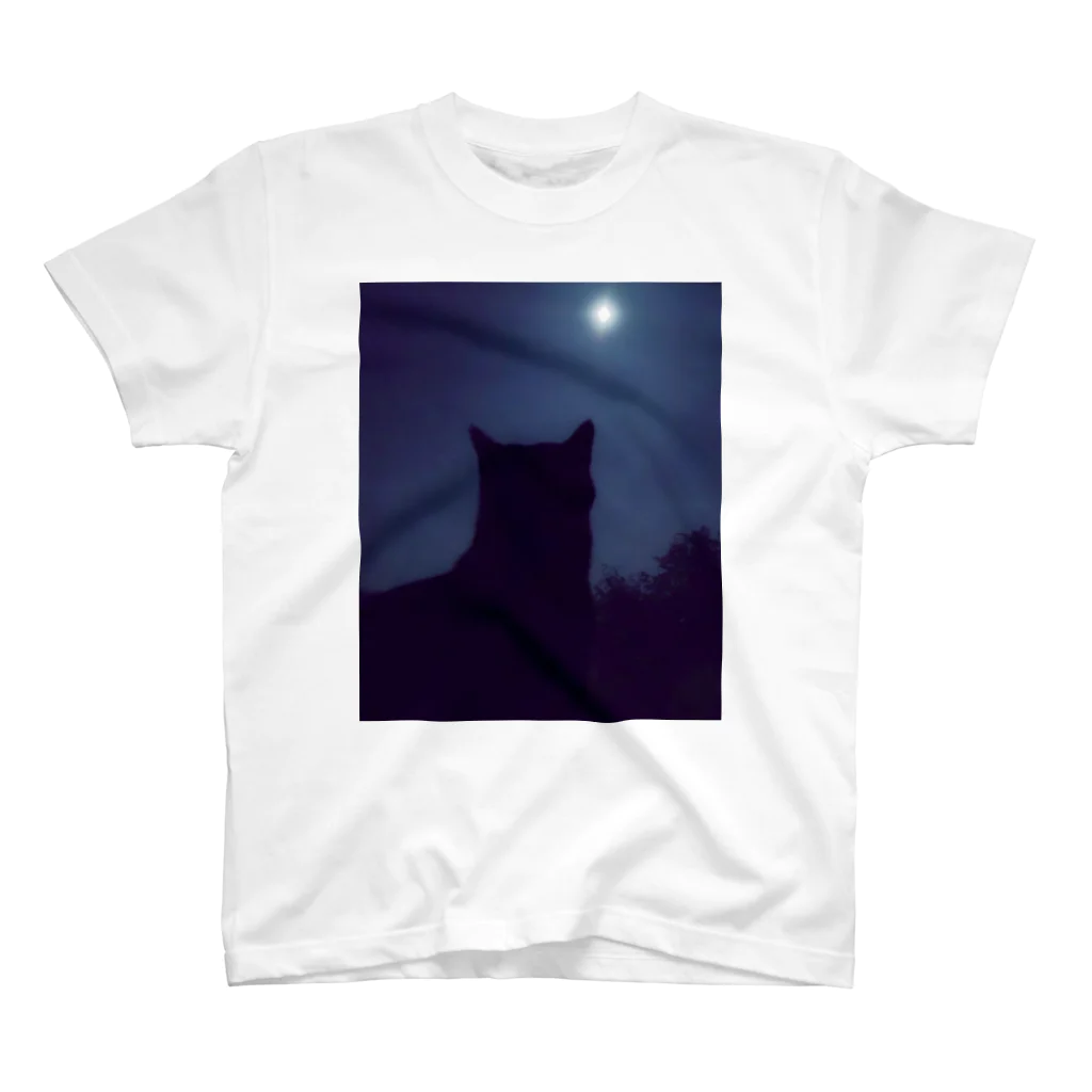 znd__の猫と月。 スタンダードTシャツ
