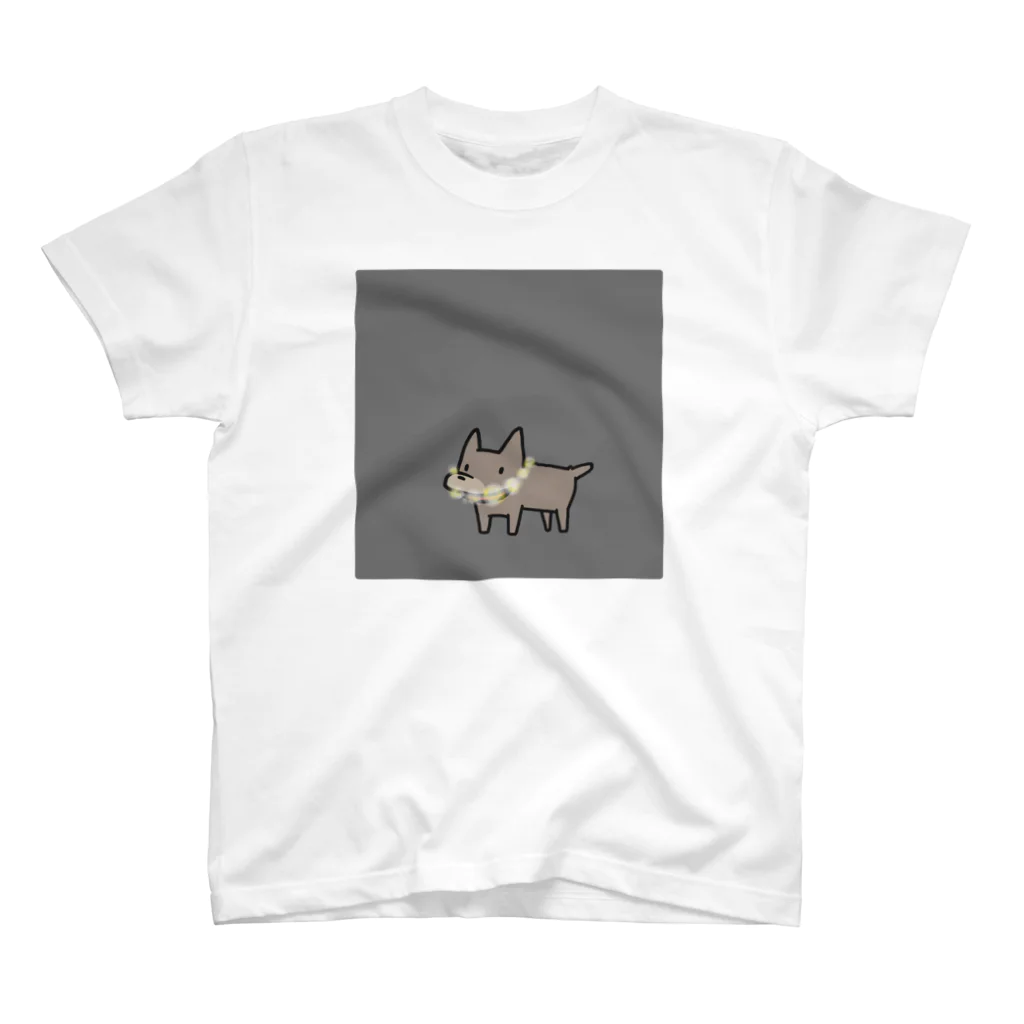 【しばし柴犬屋】の光る首輪の犬 スタンダードTシャツ