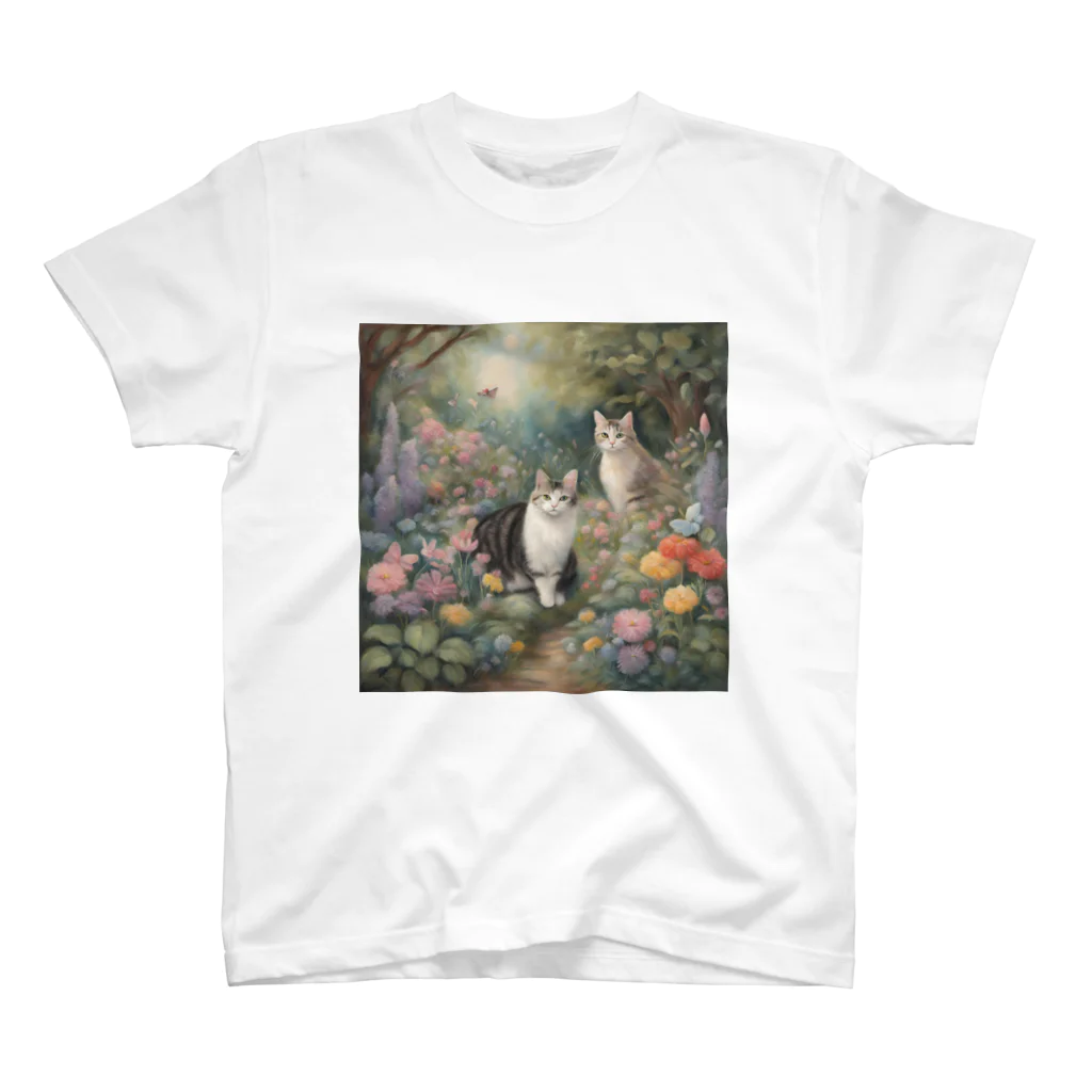 夜のねこの猫の楽園 スタンダードTシャツ