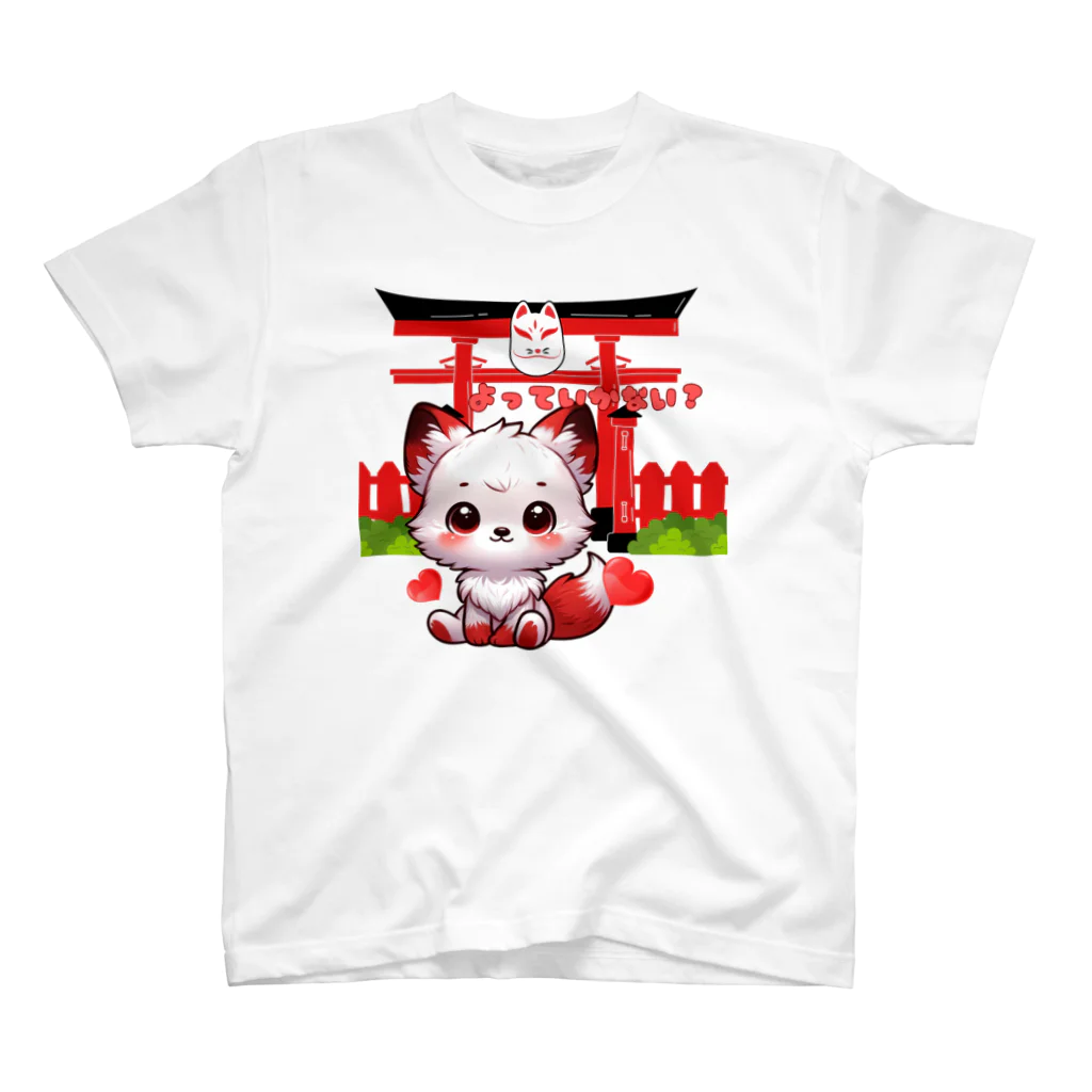 大江戸花火祭りの個性的‼大江戸稲荷神社に最強の客引き現る？〜Inari Fox's Welcome Regular Fit T-Shirt