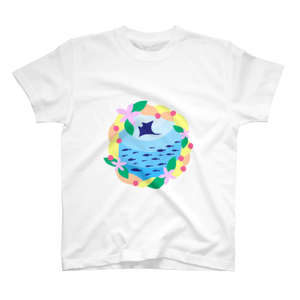 r0no527のリースとお魚たち スタンダードTシャツ