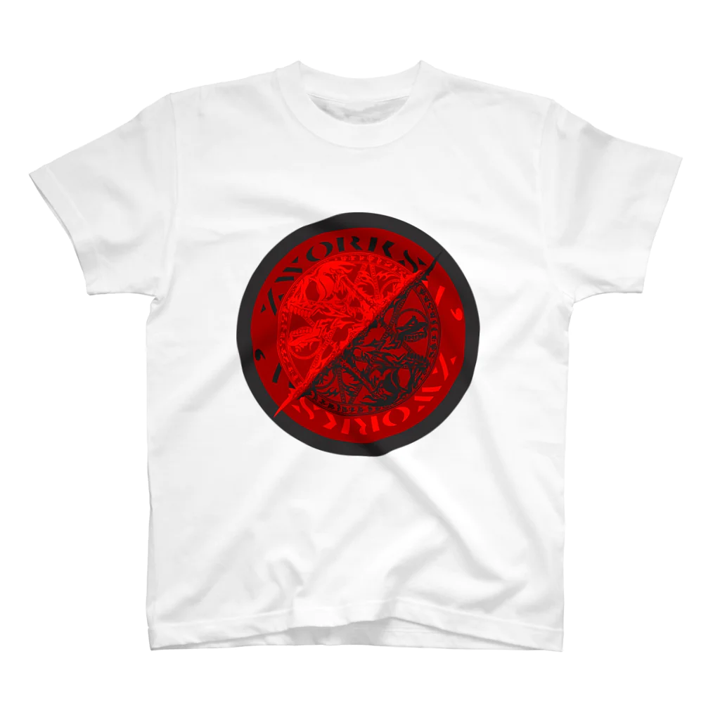 Ａ’ｚｗｏｒｋＳのTRIBALCROSS REVERSE RED&BLK Regular Fit T-Shirt