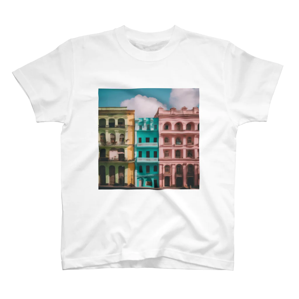 awawoのイタリアのカラフルな街並み Regular Fit T-Shirt