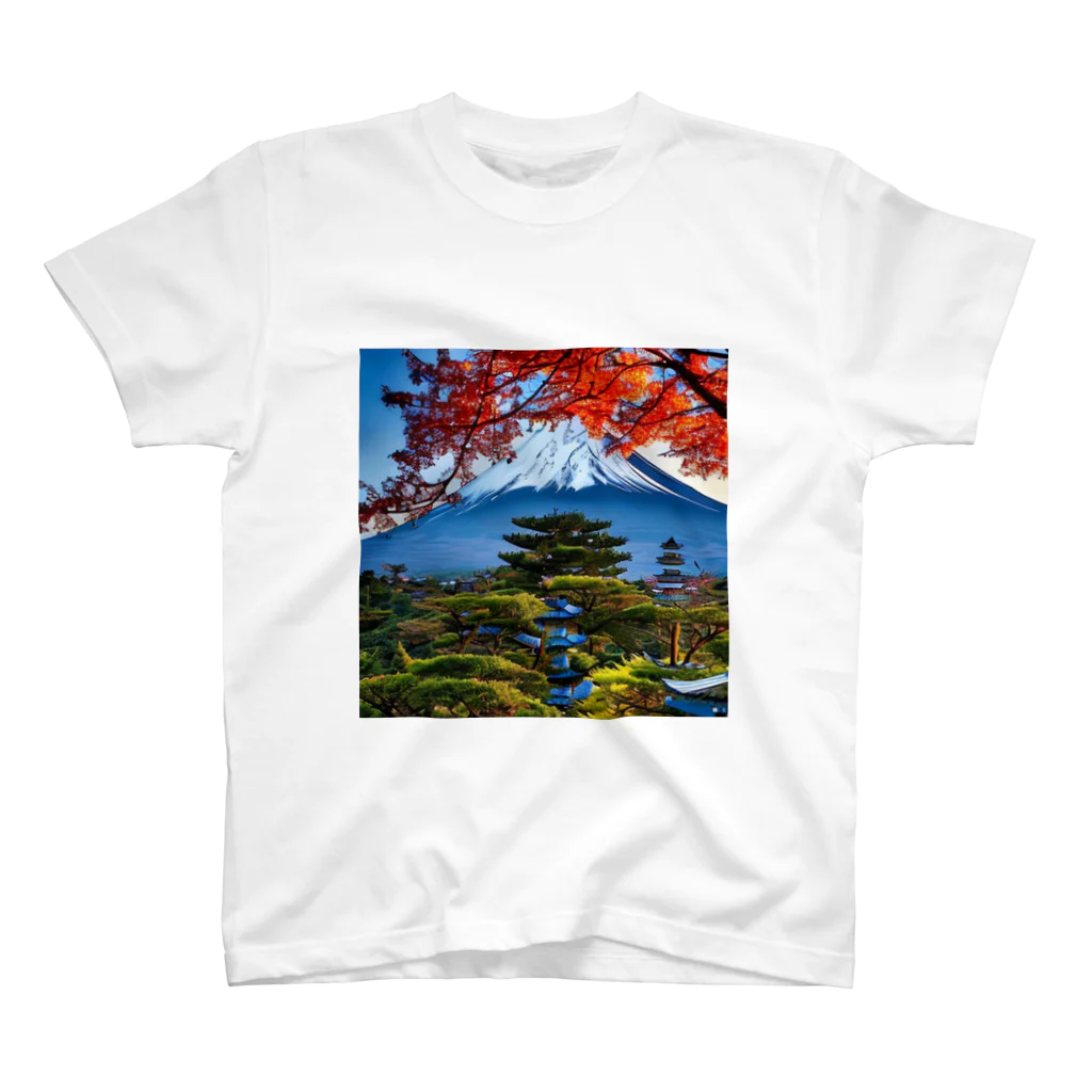 雑貨屋ちぃずの富士山のある風景 スタンダードTシャツ