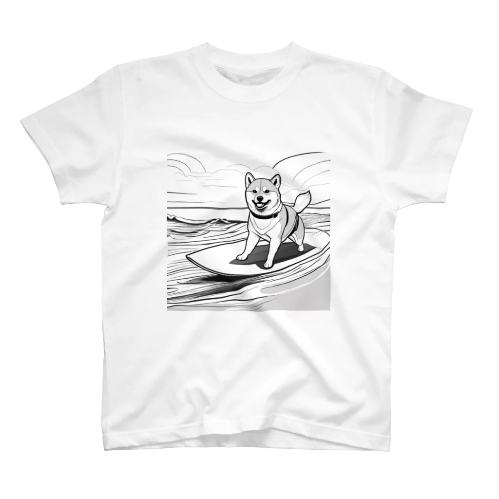 柴犬屋の柴犬サーフィン スタンダードTシャツ