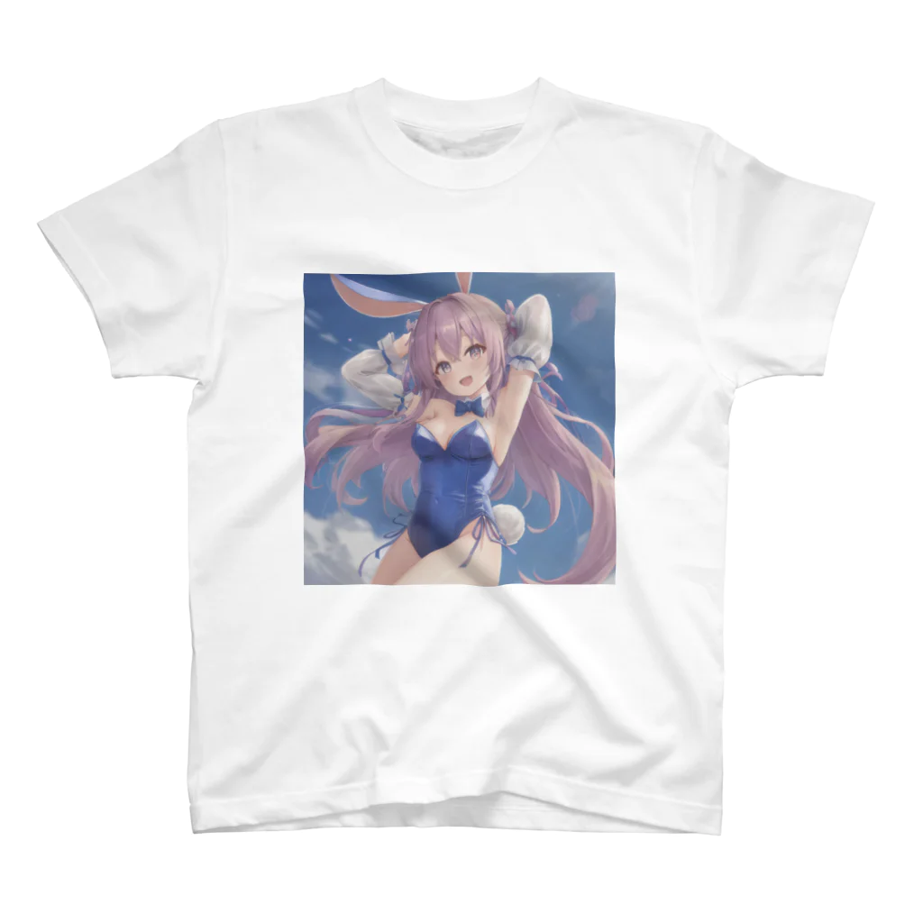 月の雫の萌え可愛いうさ耳少女♪ Regular Fit T-Shirt