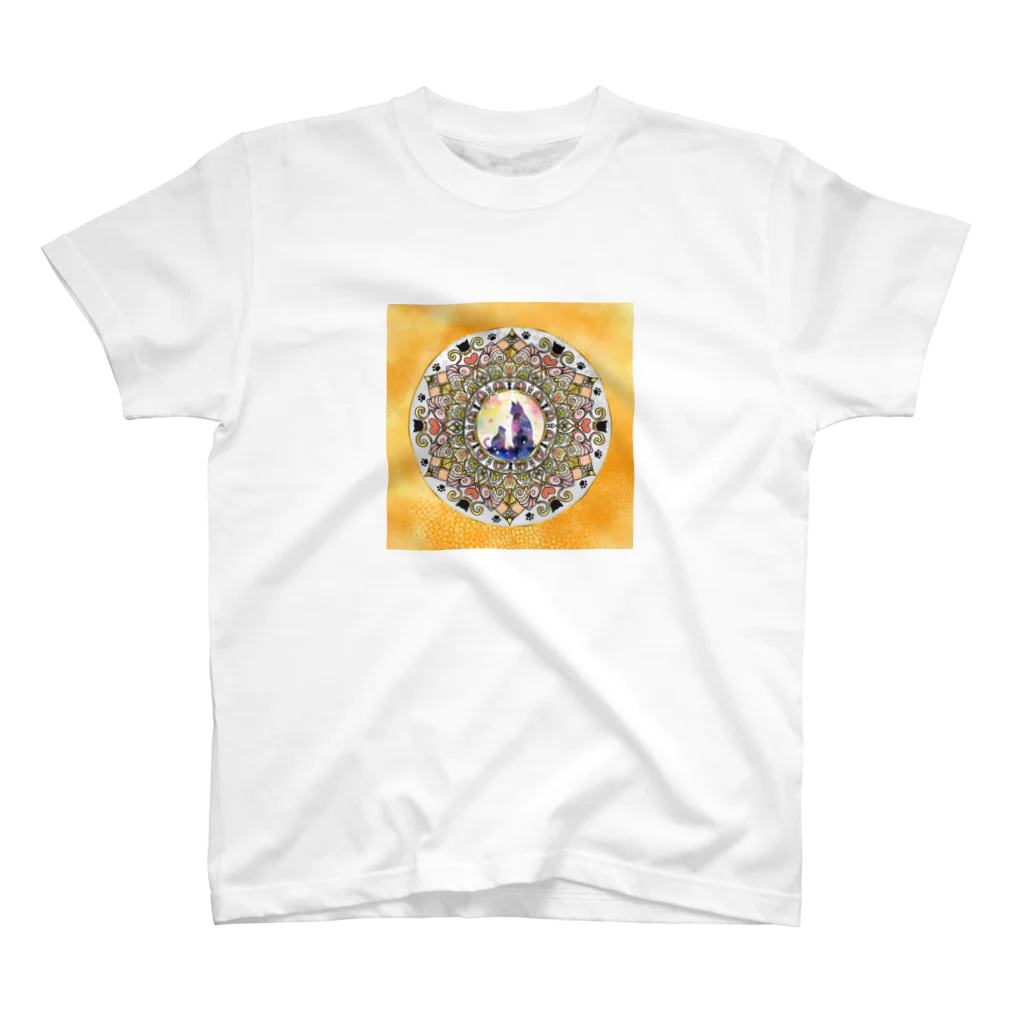 ちゆき🕊好きを叫ぶ幸せの伝道師💕の猫曼荼羅‐橙 Regular Fit T-Shirt