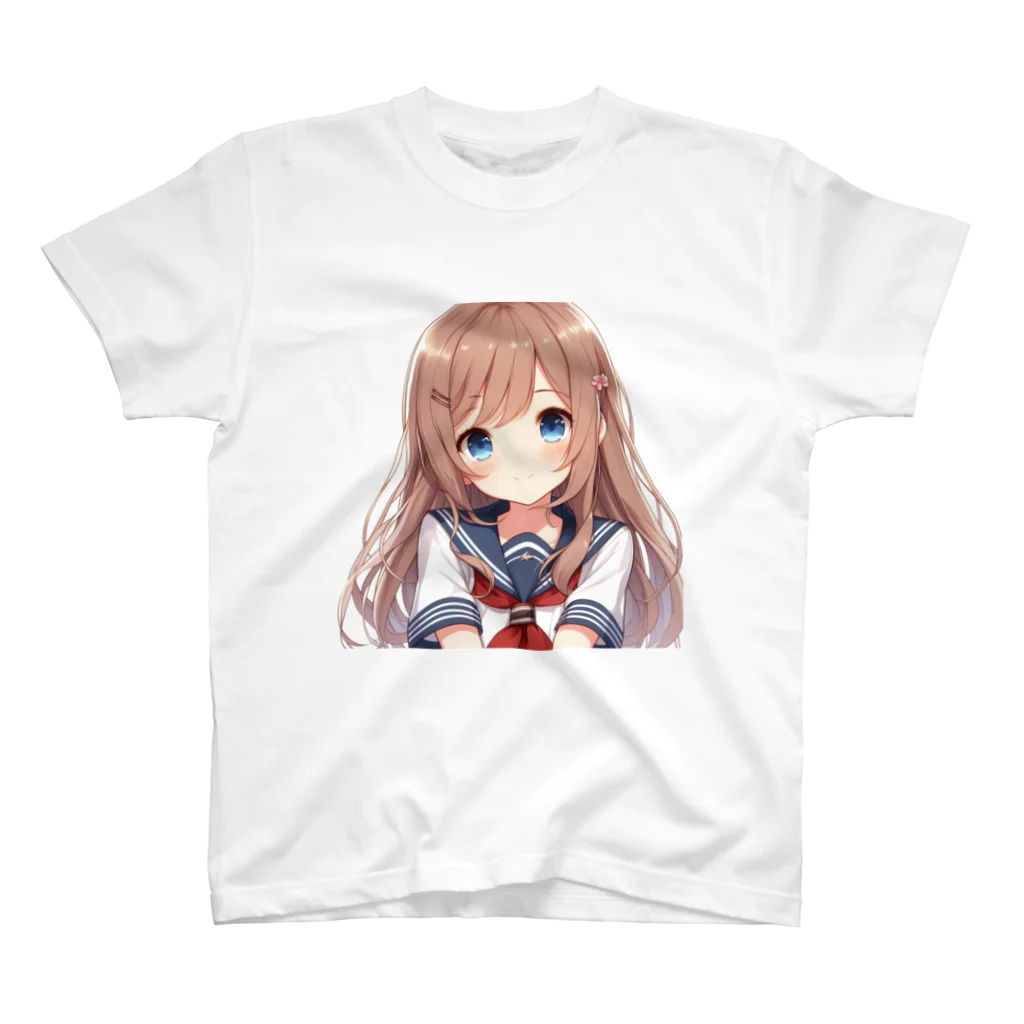 【AI】アルゴリズムアトリエ【デザイン】のAIが作った可愛い制服の女の子 スタンダードTシャツ