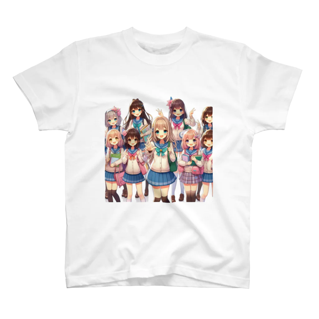 【AI】アルゴリズムアトリエ【デザイン】のAIが作った可愛い制服の女の子 スタンダードTシャツ