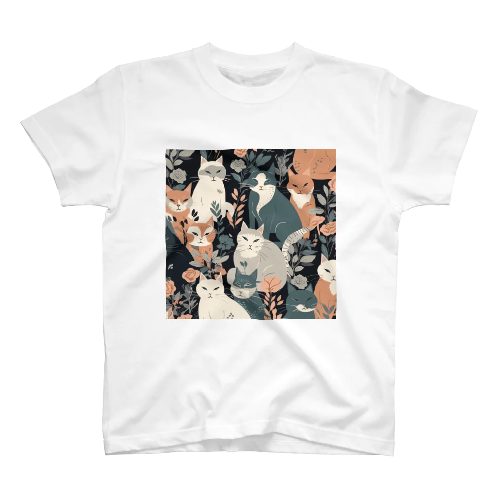 にょらやま堂のmodern cat's Regular Fit T-Shirt