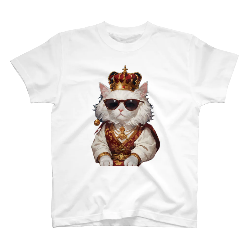 KAMIBUKROのサングラスをかけた王様猫 Regular Fit T-Shirt