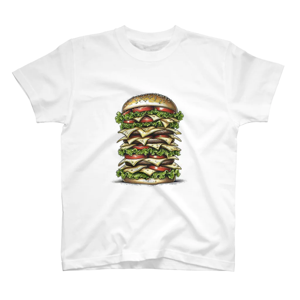 blacktomatoのゾウさんのハンバーガー スタンダードTシャツ