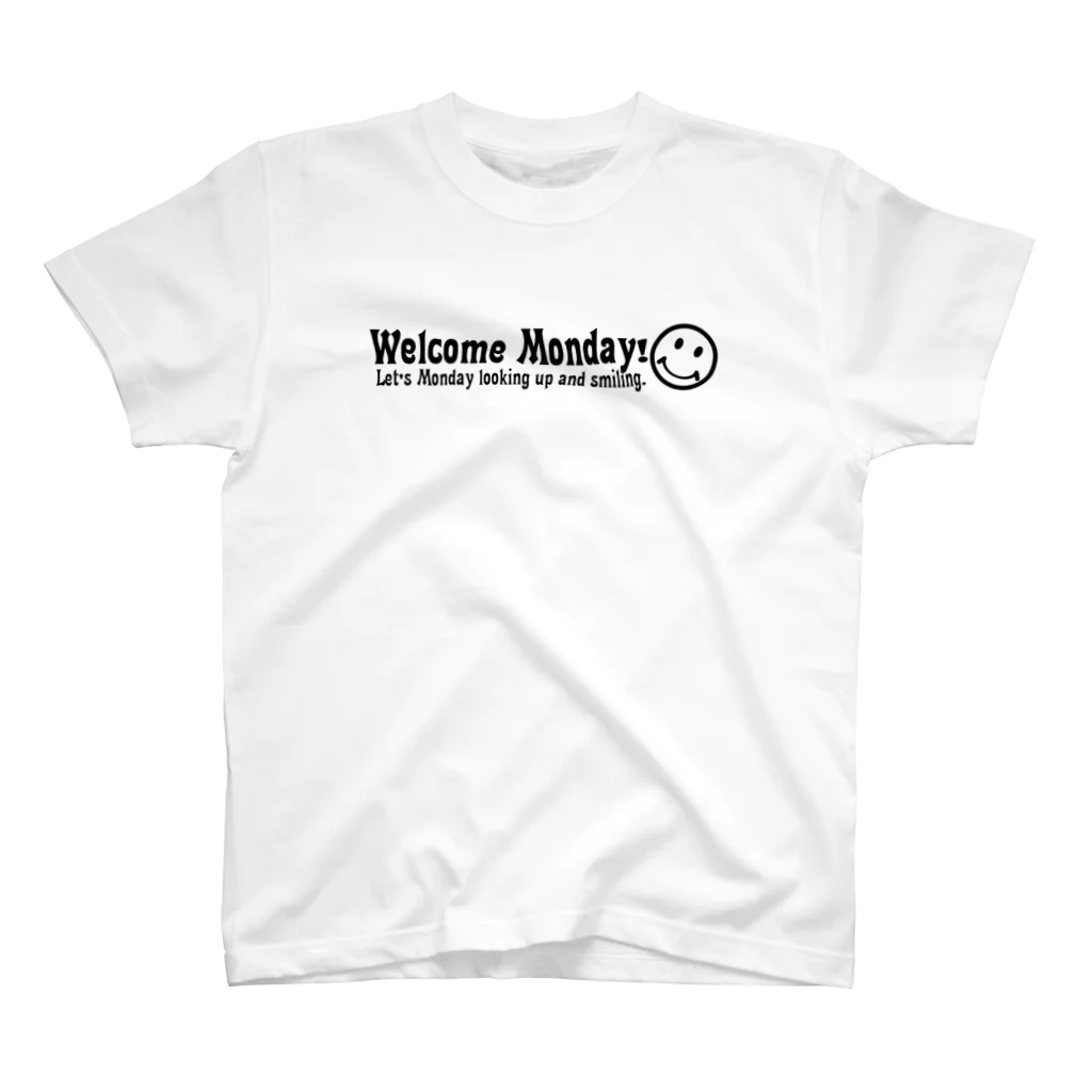 square屋のWelcomeMonday(黒) Regular Fit T-Shirt